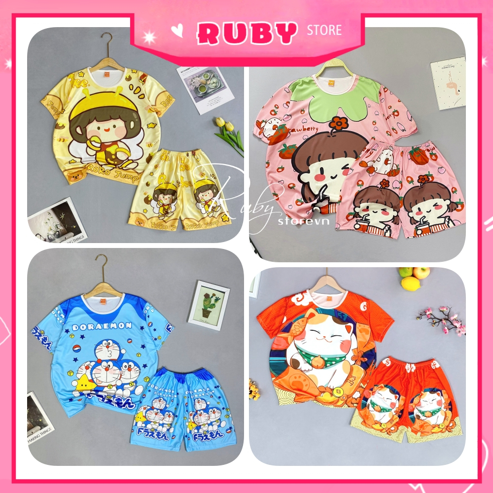 Full Size cho bé và người lớn Set bộ in 3D Hoạt Hình dễ thương 7KG - 70KG chất thun mềm mịn mát DBRBD