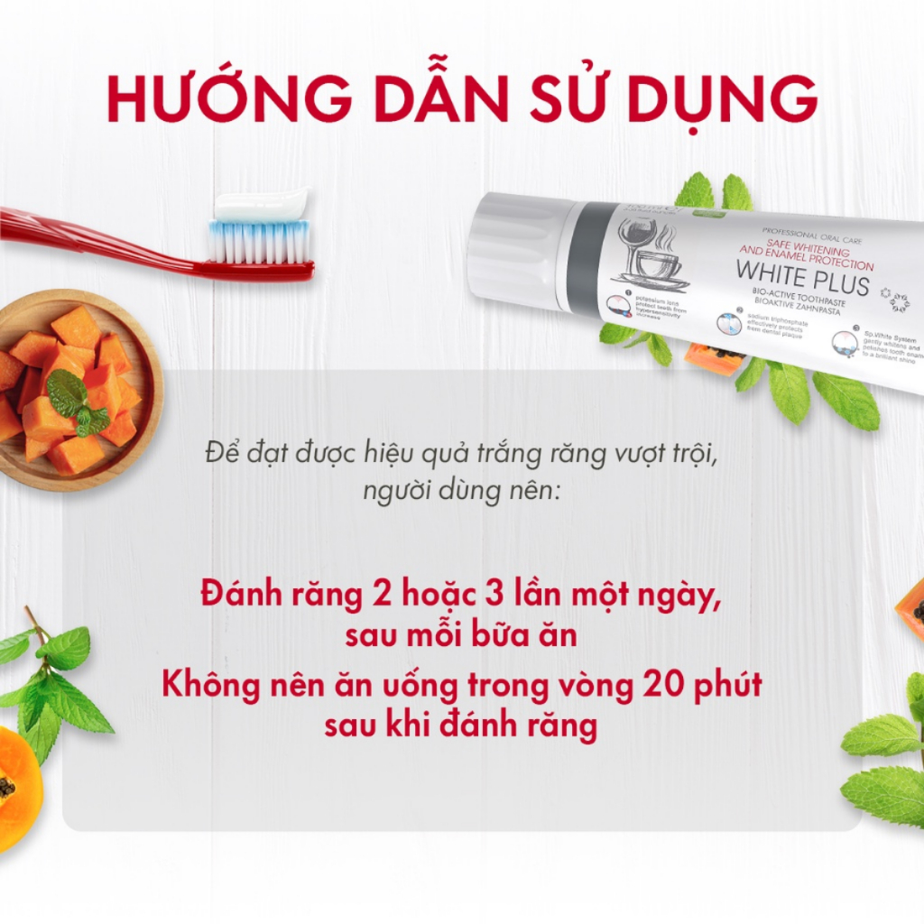 Kem đánh răng trắng răng SPLAT White Plus loại bỏ vết ố vàng từ cafe & giảm ê buốt 100ml Daily Beauty