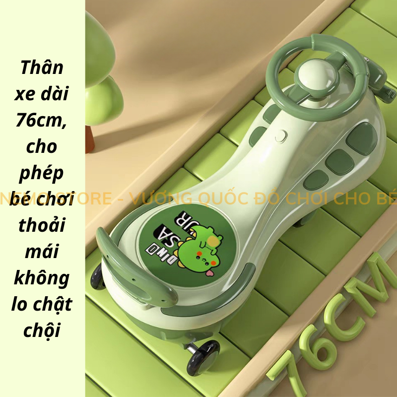 Xe lắc cho bé có nhạc, đèn NEMO STORE xe chòi chân cho bé 1 2 3 tuổi hình Khủng Long cho bé lắc tay
