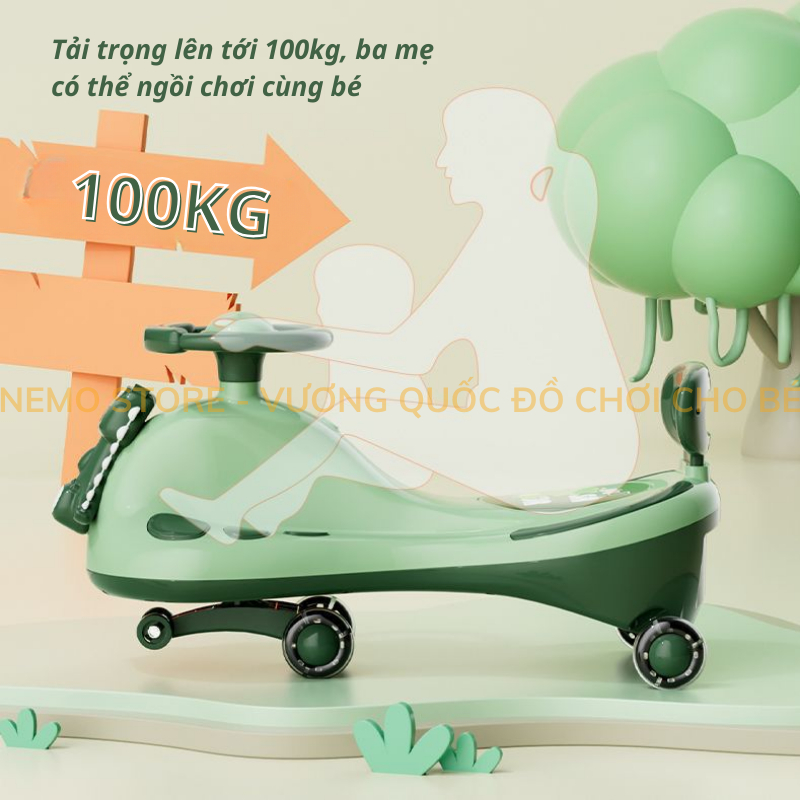 Xe lắc cho bé có nhạc, đèn NEMO STORE xe chòi chân cho bé 1 2 3 tuổi hình Khủng Long cho bé lắc tay
