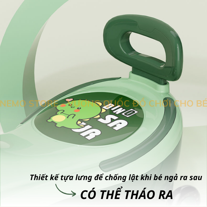 Xe lắc cho bé có nhạc, đèn NEMO STORE xe chòi chân cho bé 1 2 3 tuổi hình Khủng Long cho bé lắc tay