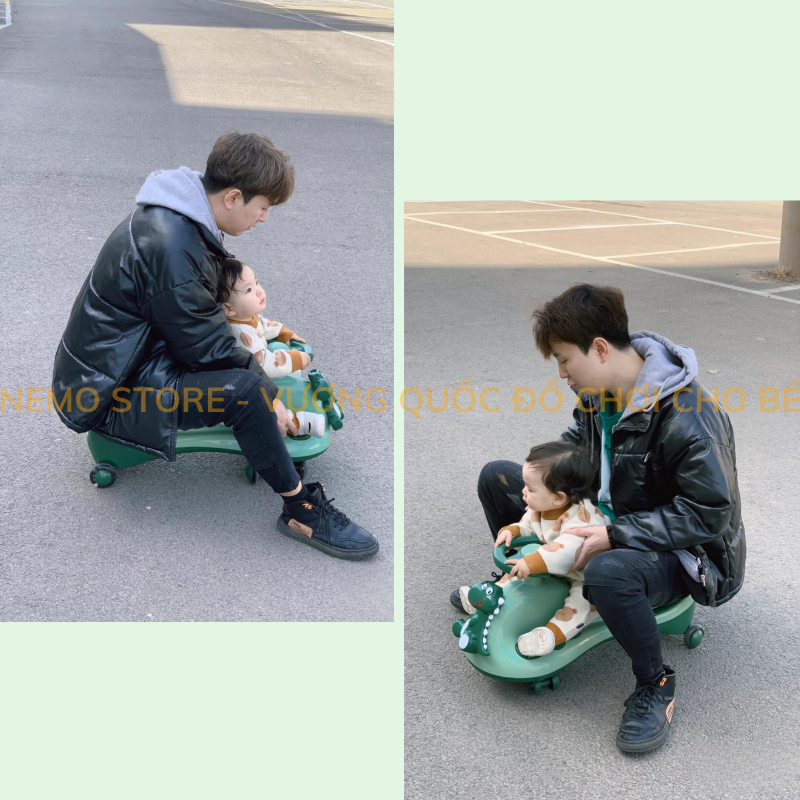 Xe lắc cho bé có nhạc, đèn NEMO STORE xe chòi chân cho bé 1 2 3 tuổi hình Khủng Long cho bé lắc tay