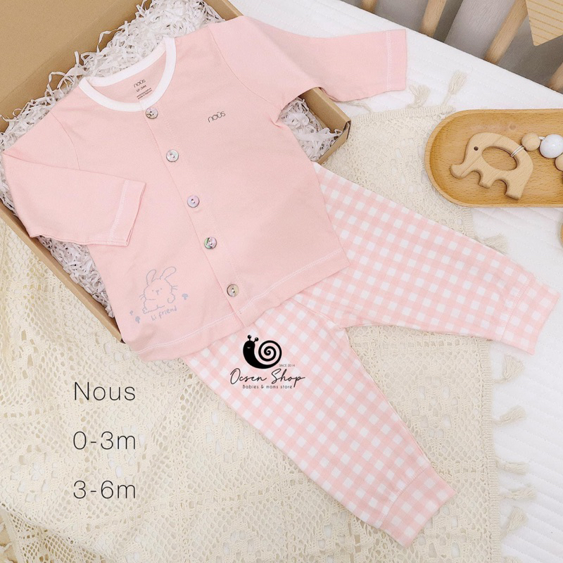 Bộ dài tay Nous cài giữa cho bé trai bé gái