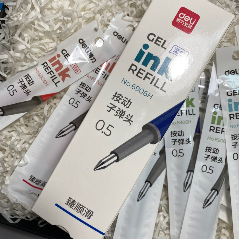 Ruột bút gel Deli cao cấp 6906H ngòi 0,5mm dùng thay cho bút A575, S60, S101