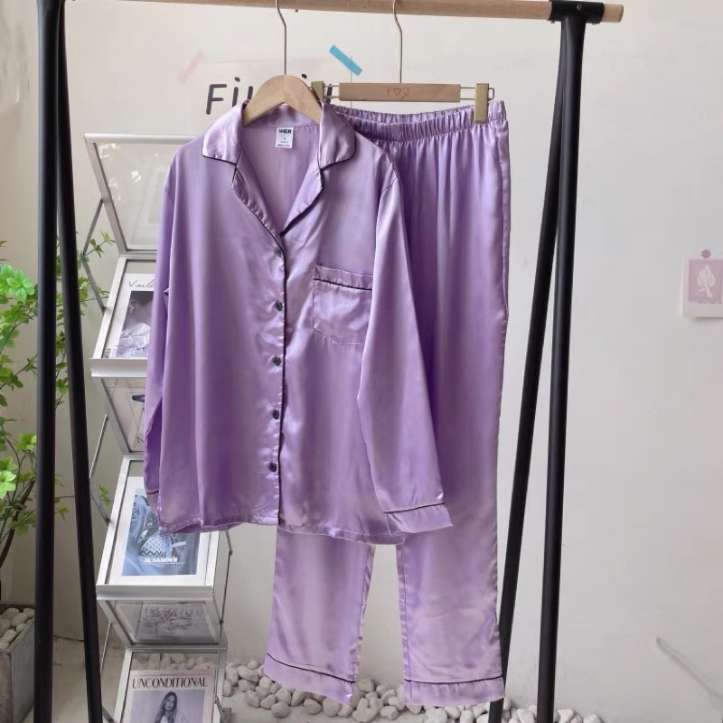 Bộ PJ satin tím lilac dư xịn Tqxk