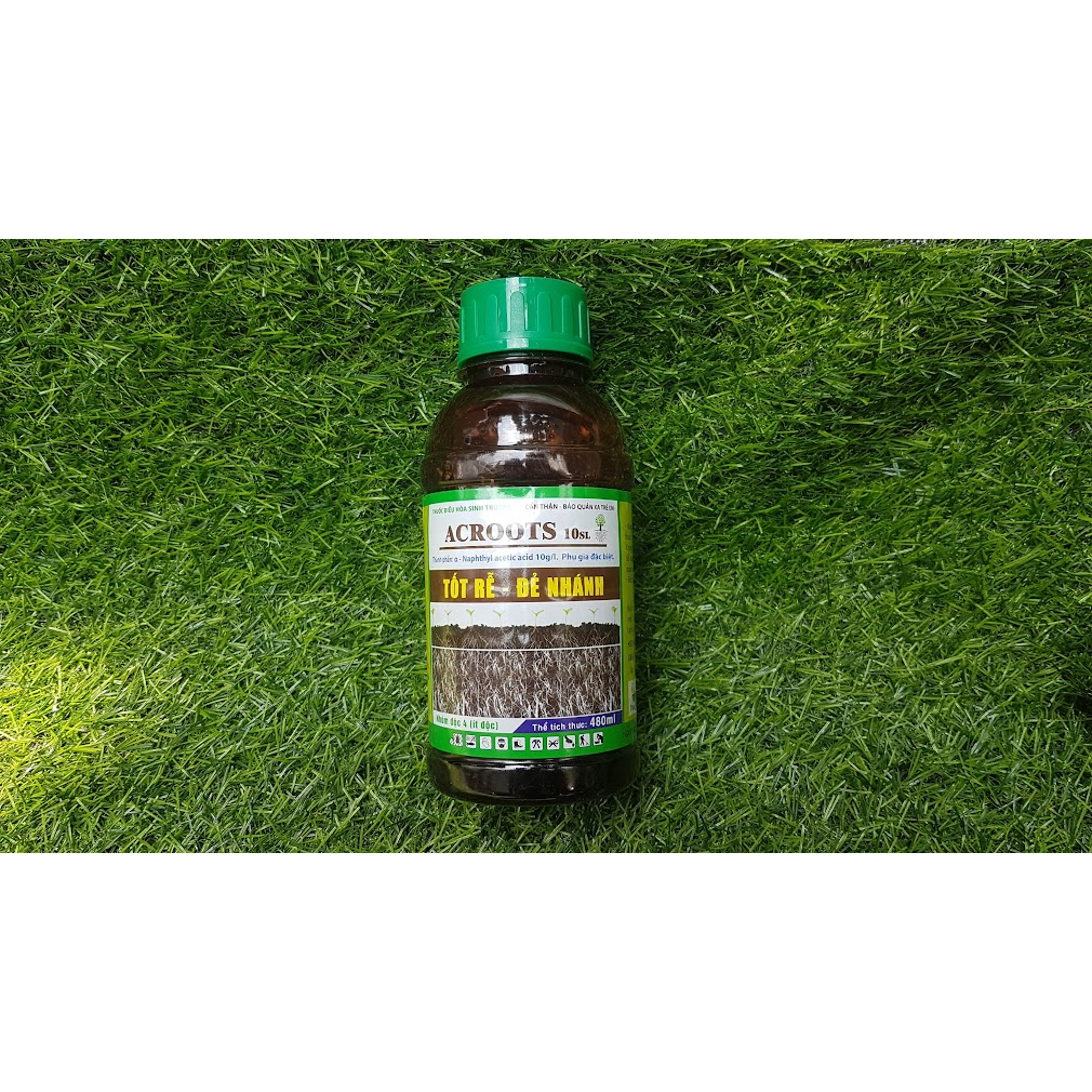 Acroots 10sl phân bón siêu ra rễ đẻ nhánh bật mầm cho cây trồng và hoa lan chai 480ml