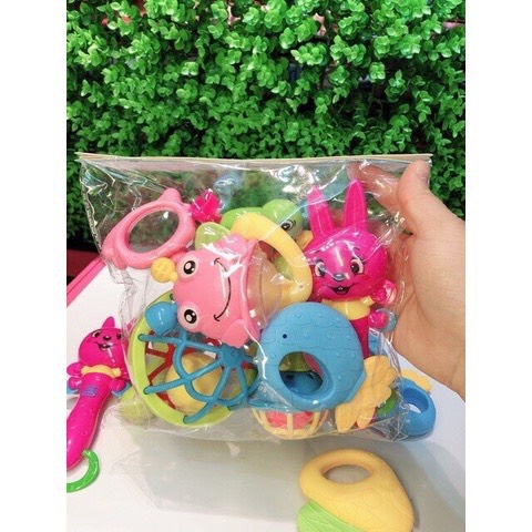 Bộ đồ chơi xúc xắc 7 món hình thú phát tiếng kêu vui nhộn kích thích vận động