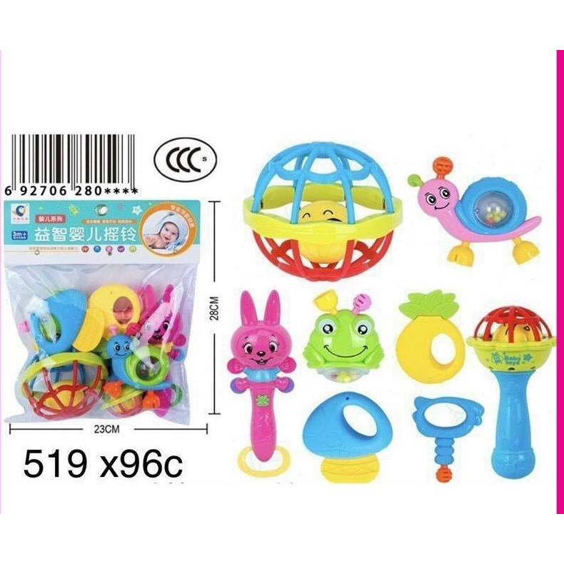 Bộ đồ chơi xúc xắc 7 món hình thú phát tiếng kêu vui nhộn kích thích vận động