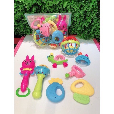 Bộ đồ chơi xúc xắc 7 món hình thú phát tiếng kêu vui nhộn kích thích vận động