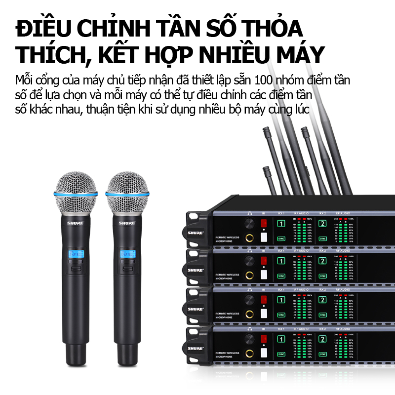 Shuer/AD4D microphone wireless,micro không dây cao cấp,micro hát karaoke không dây chống hú