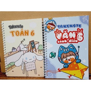 Combo sổ tay takenote Toán 6, Văn 6 Cánh Diều