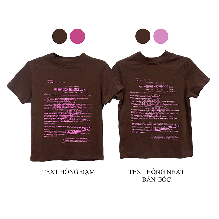 Áo thun mini nấm HeartBurn nâu
