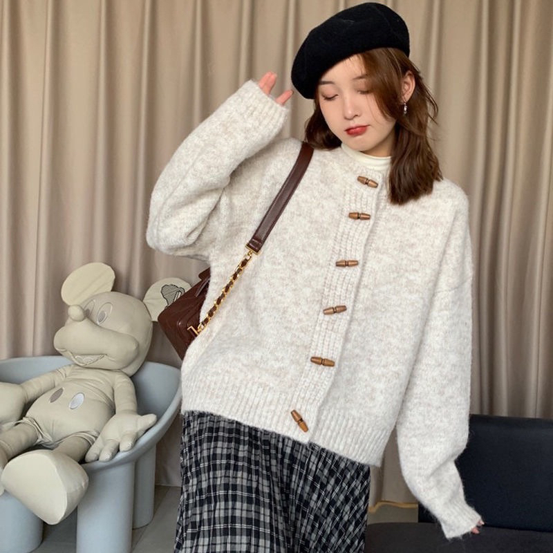 Áo Khoác Cardigan len cúc gỗ dày dặn mềm đẹp - OSAA DAILY