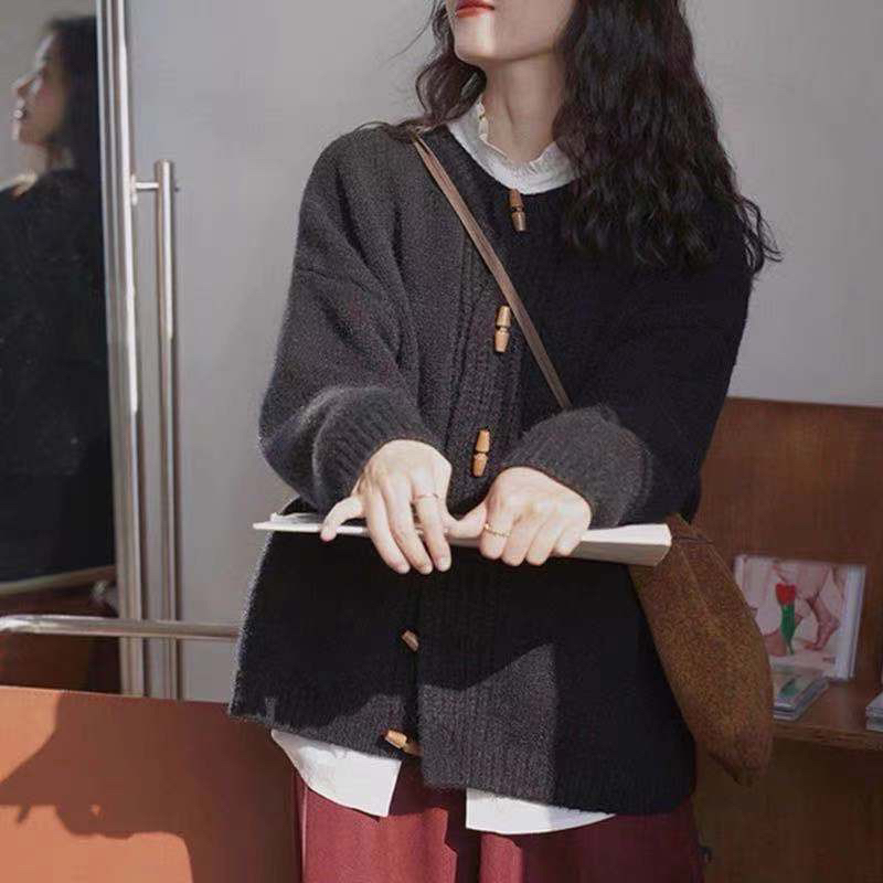 Áo Khoác Cardigan len cúc gỗ dày dặn mềm đẹp - OSAA DAILY