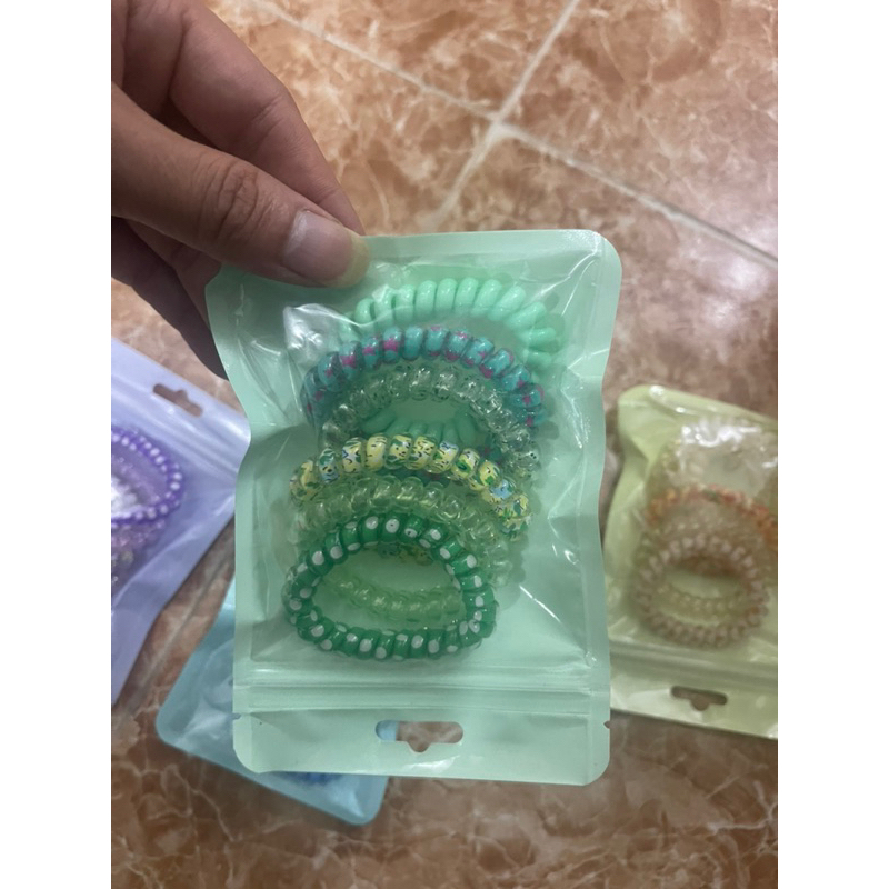 Sét 6 dây buộc tóc lò xo đủ màu sắc