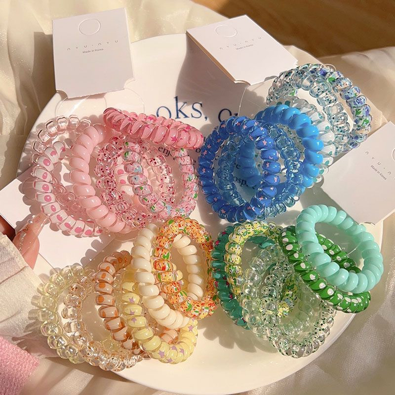 Sét 6 dây buộc tóc lò xo đủ màu sắc