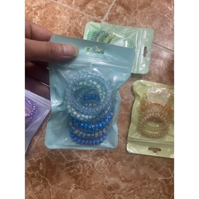 Sét 6 dây buộc tóc lò xo đủ màu sắc