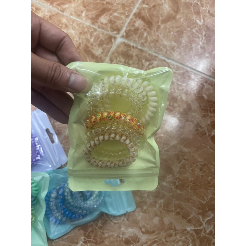 Sét 6 dây buộc tóc lò xo đủ màu sắc
