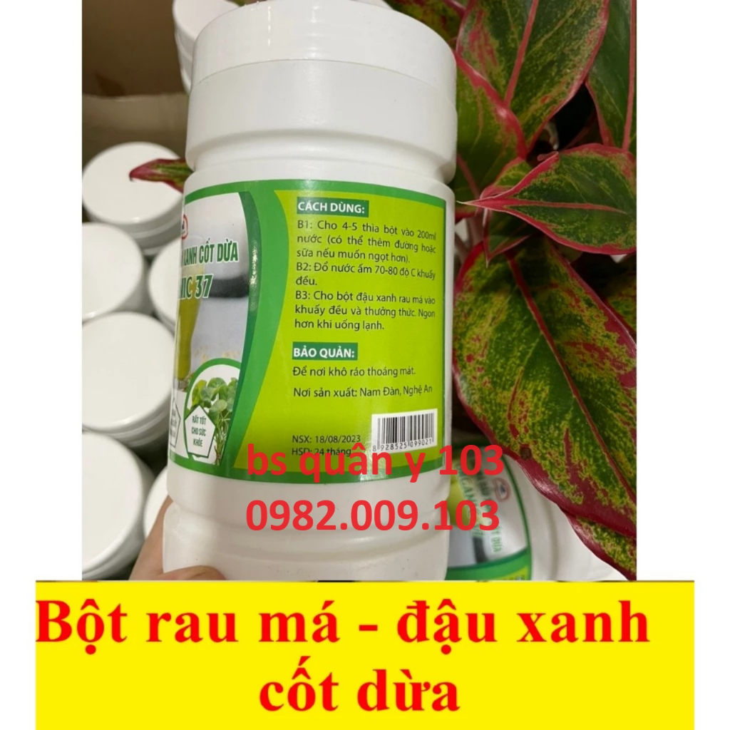 Bột rau má đậu xanh cốt dừa organic 37
