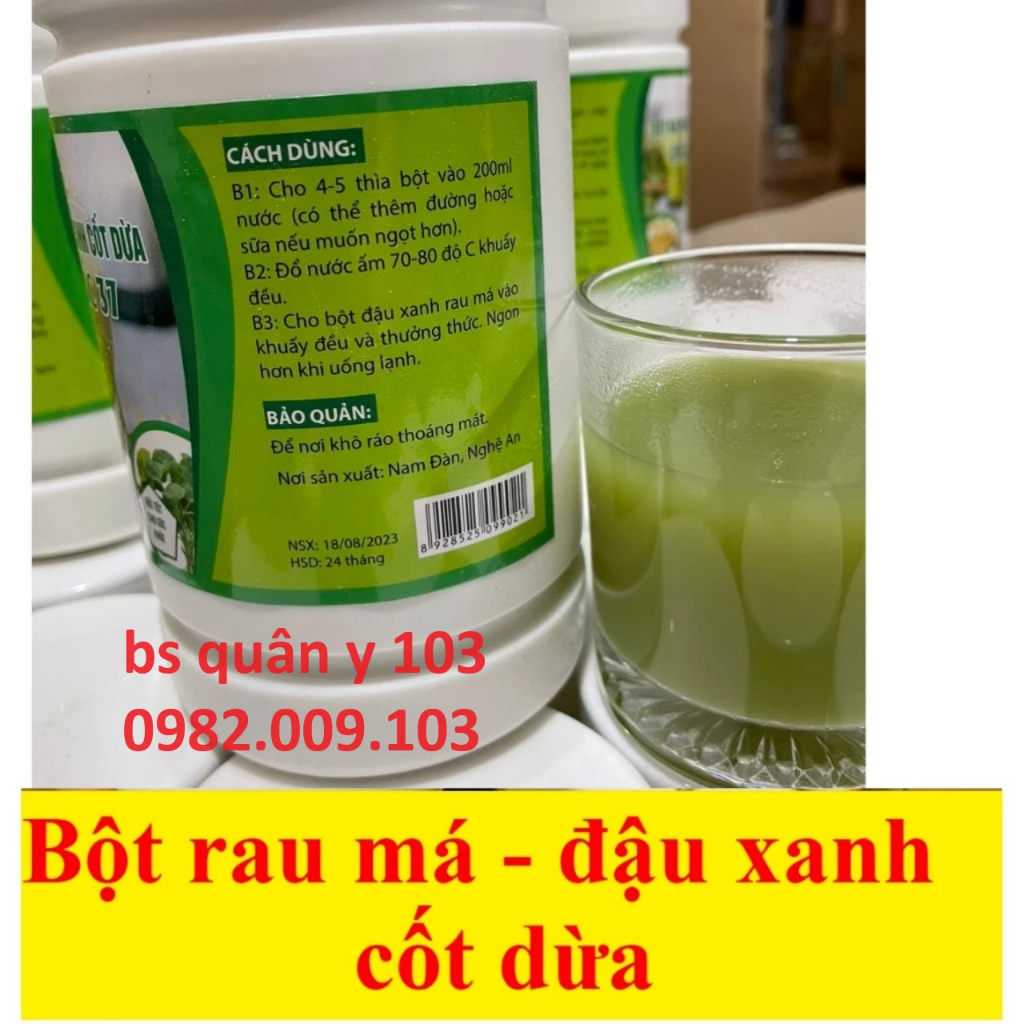 Bột rau má đậu xanh cốt dừa organic 37