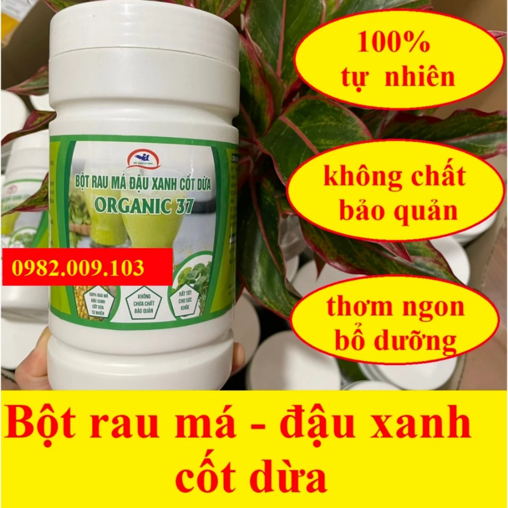 Bột rau má đậu xanh cốt dừa organic 37