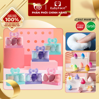 Set bông mút trang điểm tiện lợi, xinh xắn rubyface makeup puff - màu ngẫu nhiên