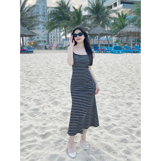 Đầm 2 Dây Dáng Dài Tà Xòe