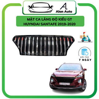 Mặt ca lăng độ xe Hyundai Santafe 2019-2020. Calang mẫu GT kẻ sọc, Nhựa ABS cao cấp, 2 mầu đèn - mạ crom