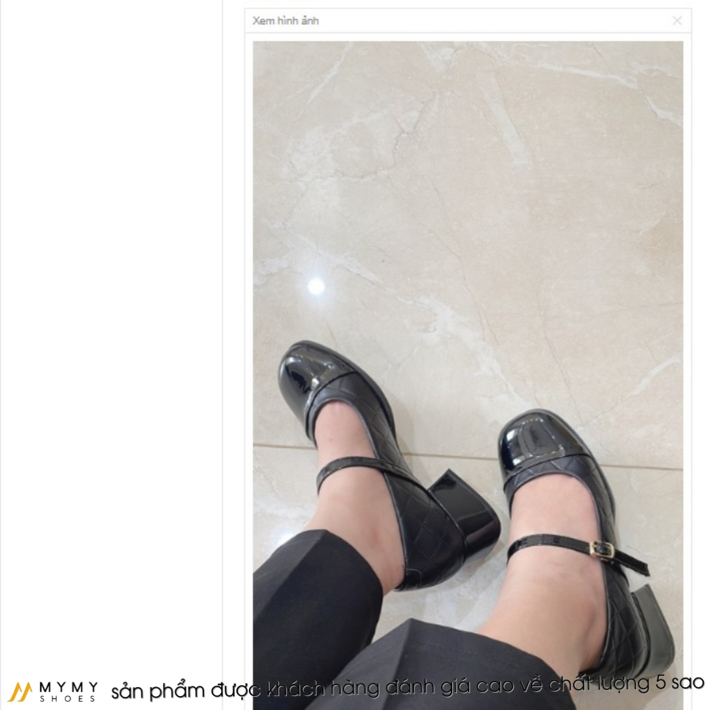 Giày Cao Gót Nữ Mary Jane đế vuông đế cao 5cm siêu êm MyMyShoes - giày cao gót MS528
