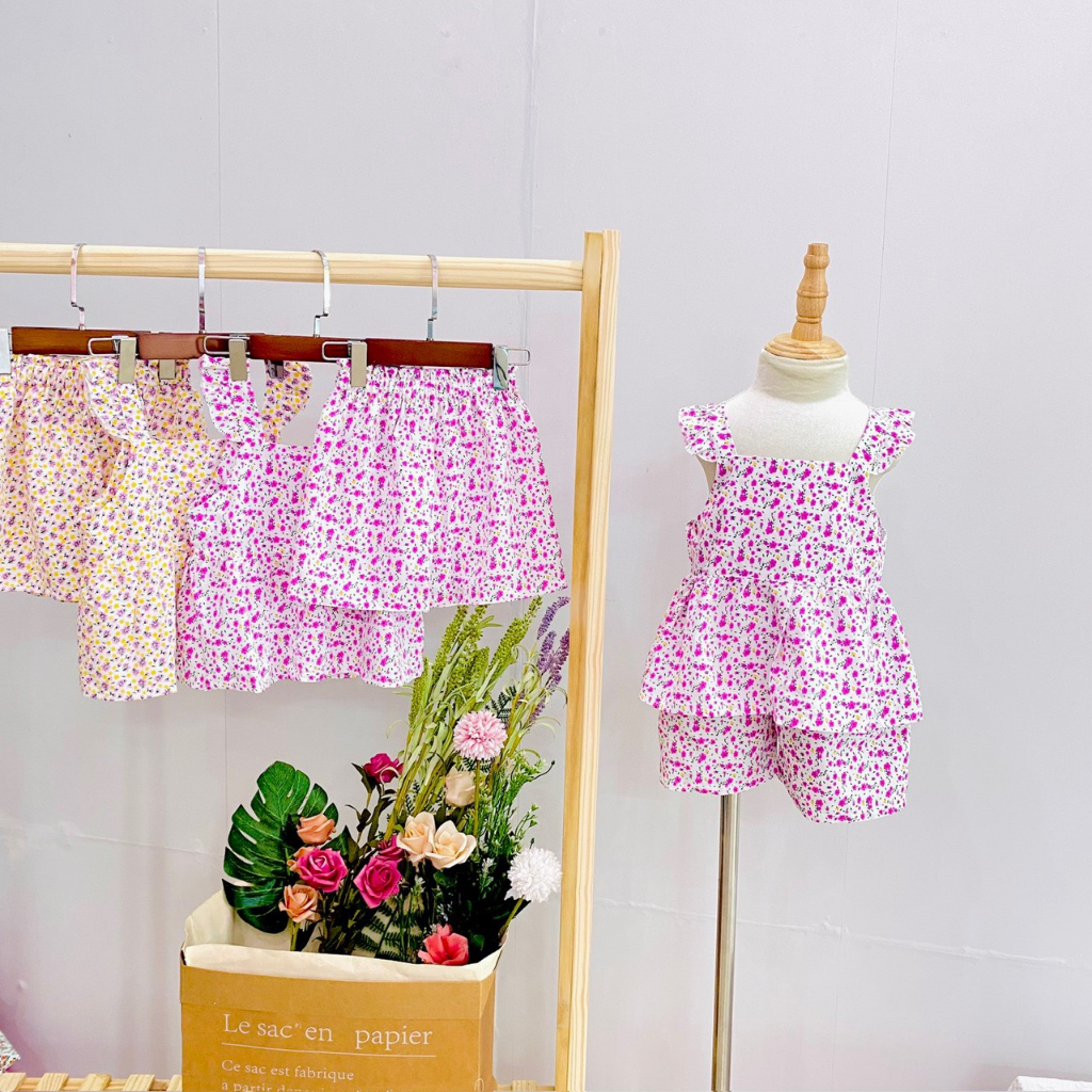 Đồ bộ bé gái, Sét kiểu cho bé thiết kế hai dây chất mềm mát HANDYKIDS