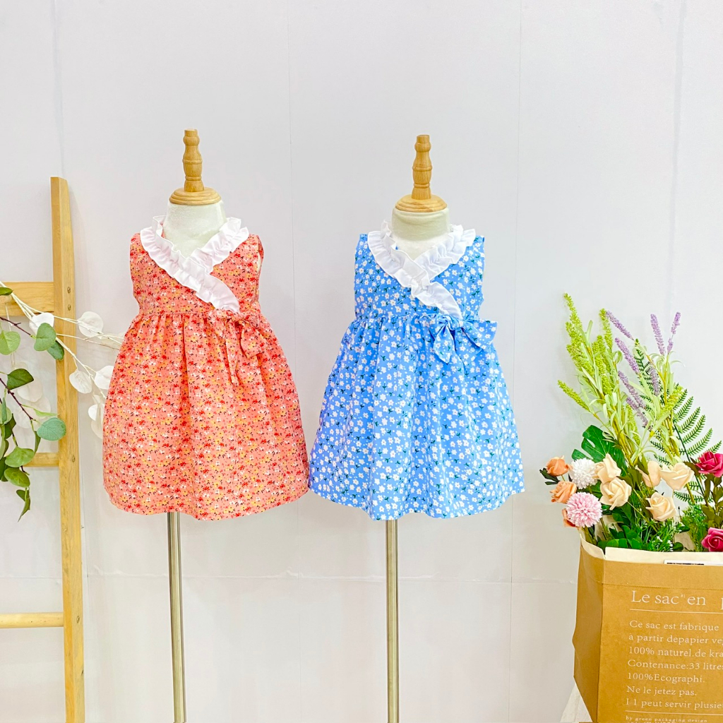 Đầm hè cho bé hoạ tiết hoa nhí mềm mịn HANDYKIDS