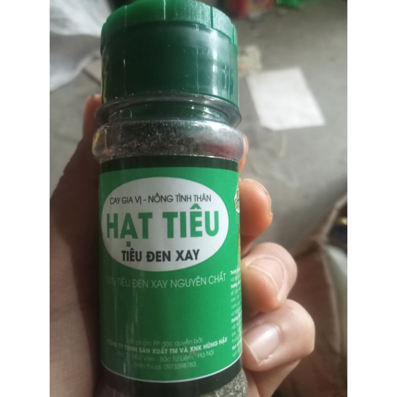 Hạt tiêu đen xây,thơm,ngon,lọ 25g
