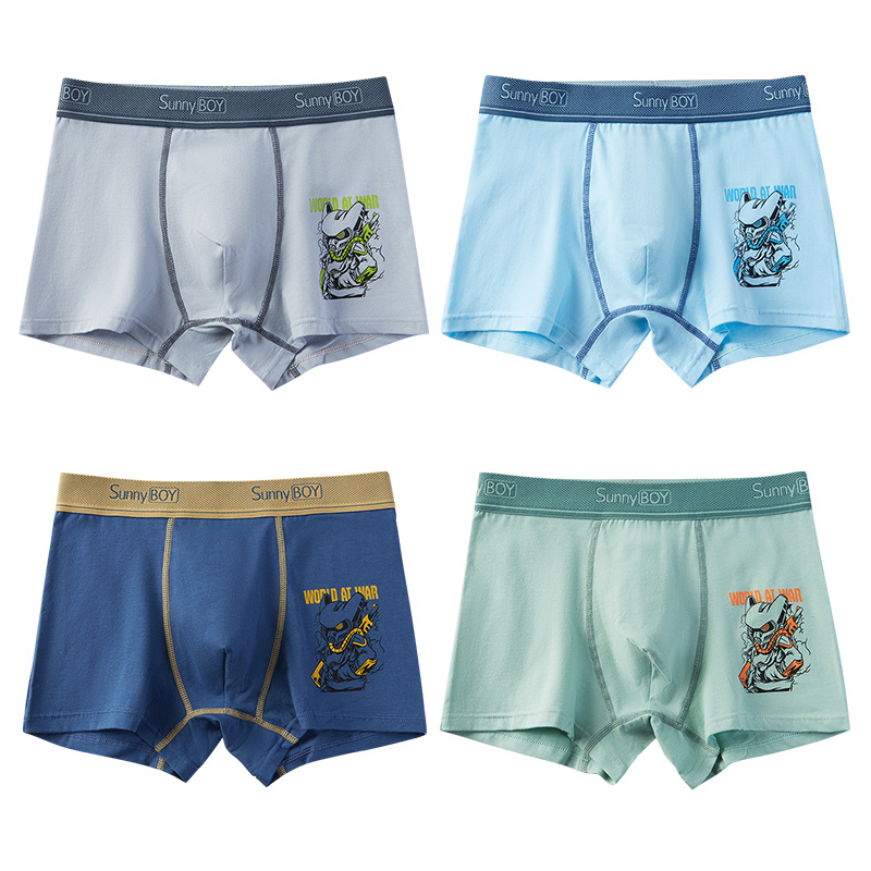Quần chip đùi trẻ em nam cao cấp sét 4 quần lót bé trai size đại mềm mát cho bé từ 36-65kg