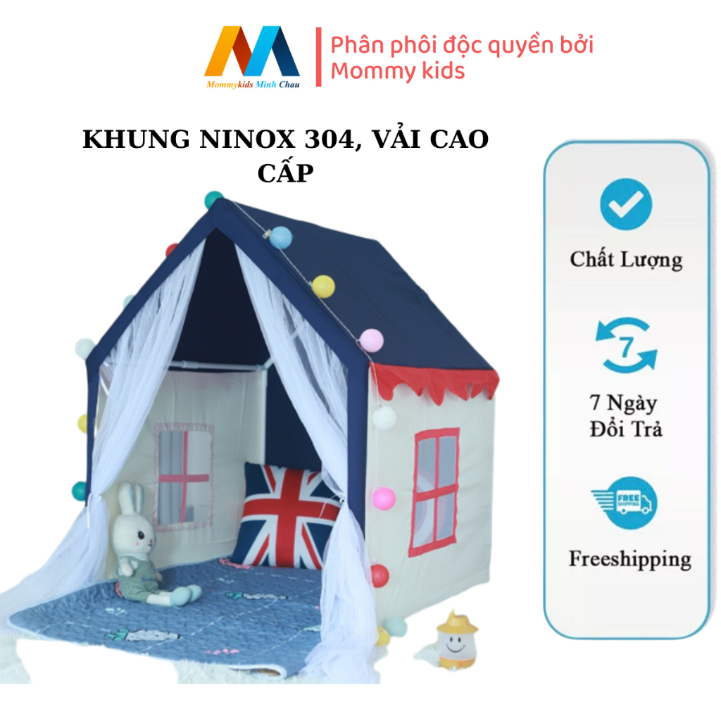Lều CÔNG CHÚA, HOÀNG TỬA HÌNH NGÔI NHÀ Cho Bé Ngủ Chơi - Lều Hoàng tử Công Chúa TẶNG THẢM VÀ ĐỀN TRANG TRÍ