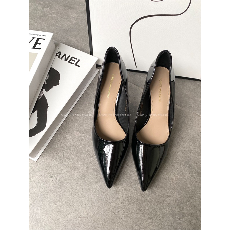 GIÀY MŨI NHỌN DA BÓNG CAO GÓT 5CM DD229-7