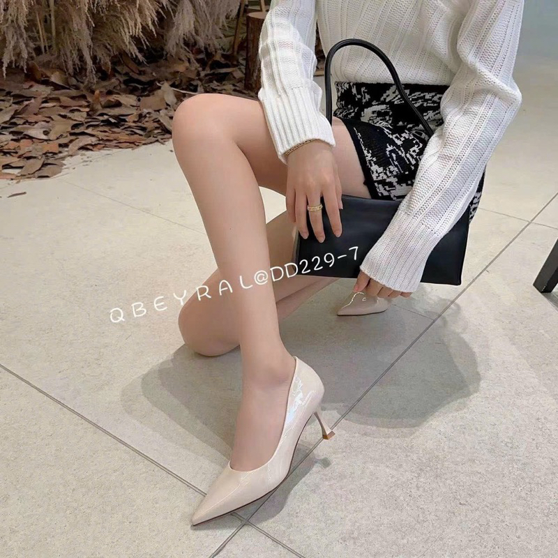 GIÀY MŨI NHỌN DA BÓNG CAO GÓT 5CM DD229-7