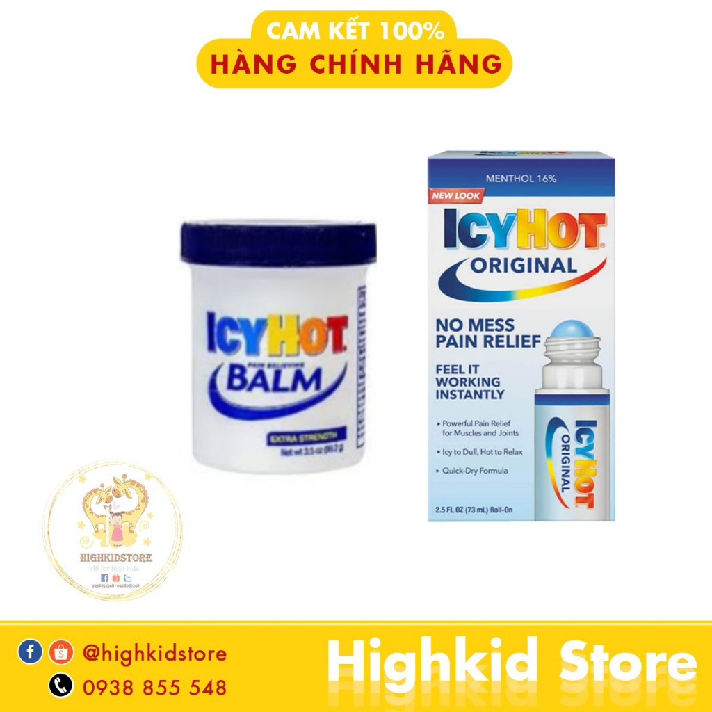 Dầu Nóng Xoa Bóp Giảm Đau Icy Hot của Mỹ dạng bôi và dạng lăn