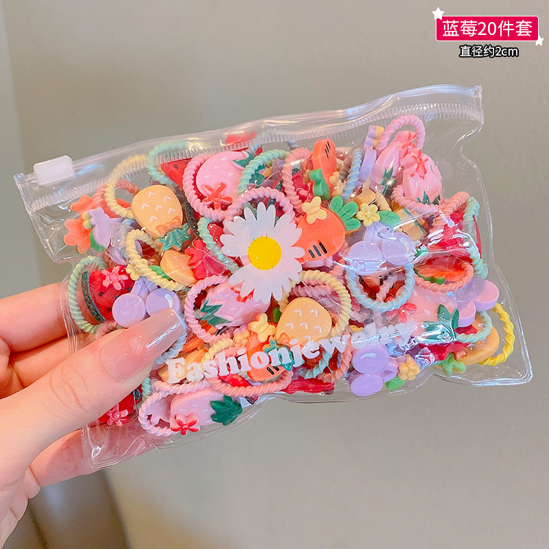 Set 20 Dây Chun Tóc Xoắn Không Làm Đau Tóc Bé Gái