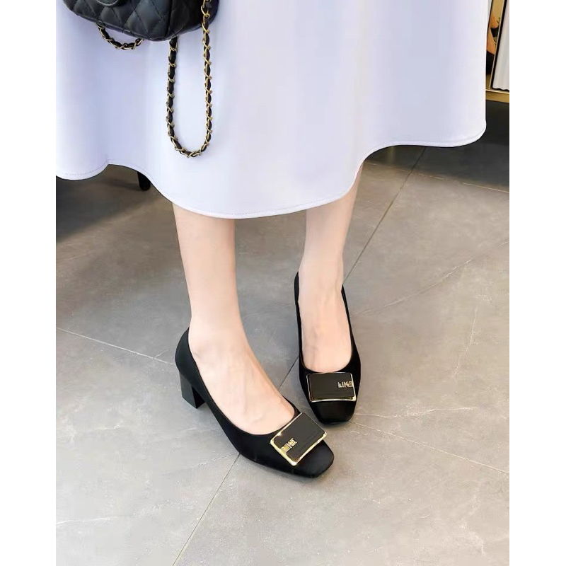 GIÀY MŨI VUÔNG GÓT THÔ, CAO 5CM 8018-1