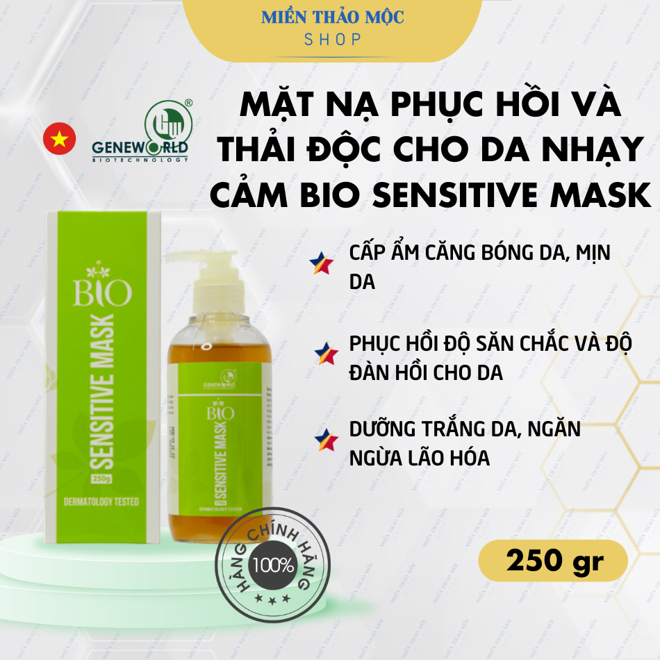 [Sản phẩm chính hãng] Mặt nạ thải độc BIO SENSITIVE MASK Geneworld  80gram/250gram