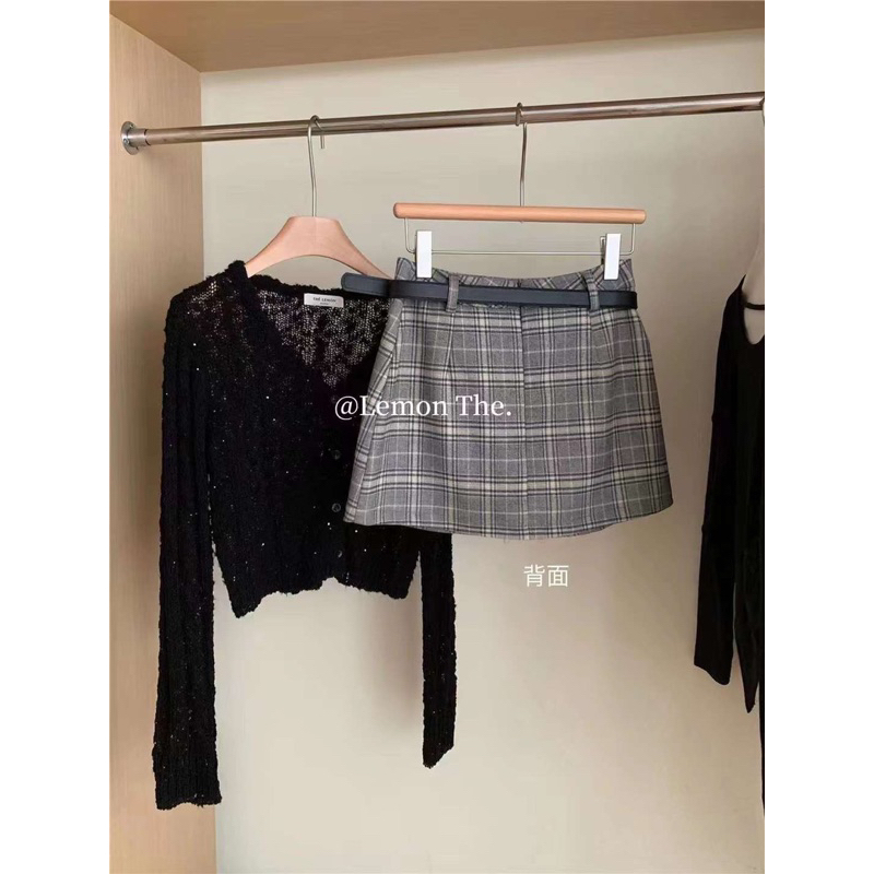 Chân váy kẻ chữ A kèm đai StyleKorean //6655