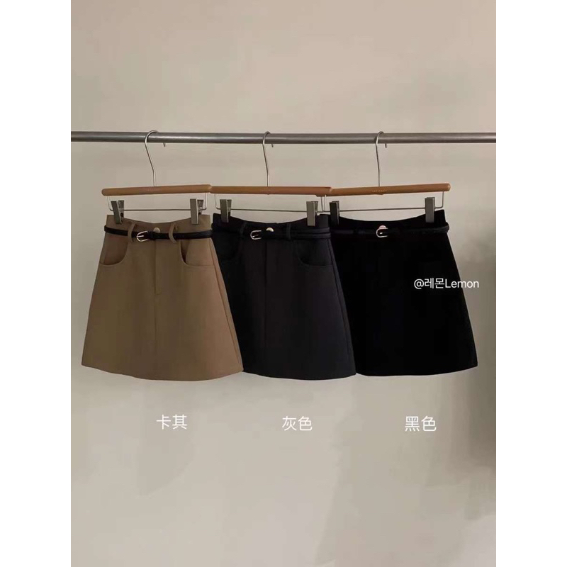 Chân váy suông chữ A kèm đai 6658 🇰🇷