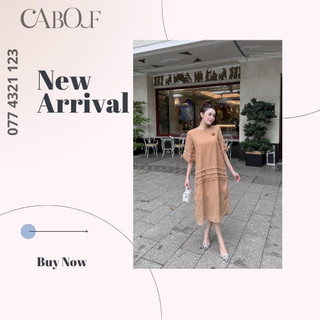 Váy Thiết Kế Đa Dụng Phối Tà Kèm Hoa Đính Ngực Chất Voan Hạt Thương Hiệu CABOUF