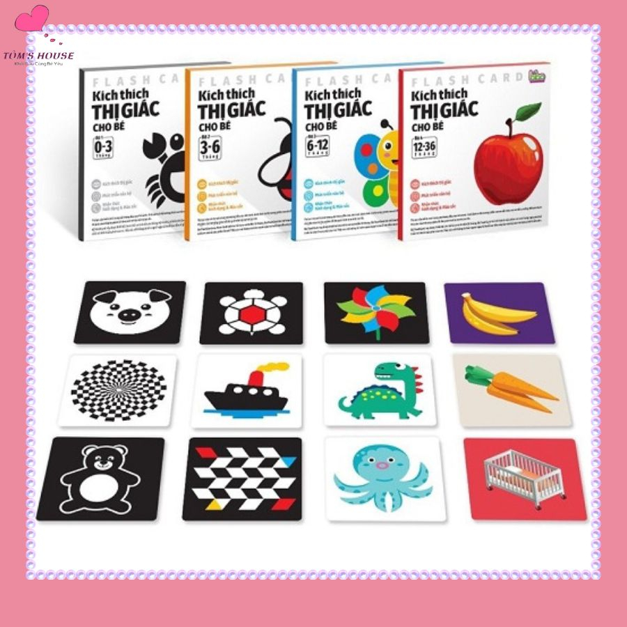 Bộ Thẻ FLASHCARD Kích Thích Thị Giác Cho Bé Từ 0-36 Tháng