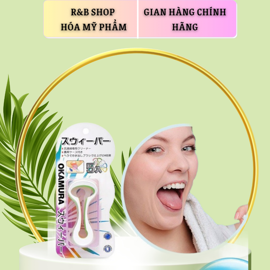 Okamura - Dụng cụ cạo lưỡi Okamura (Hộp 5 cái)