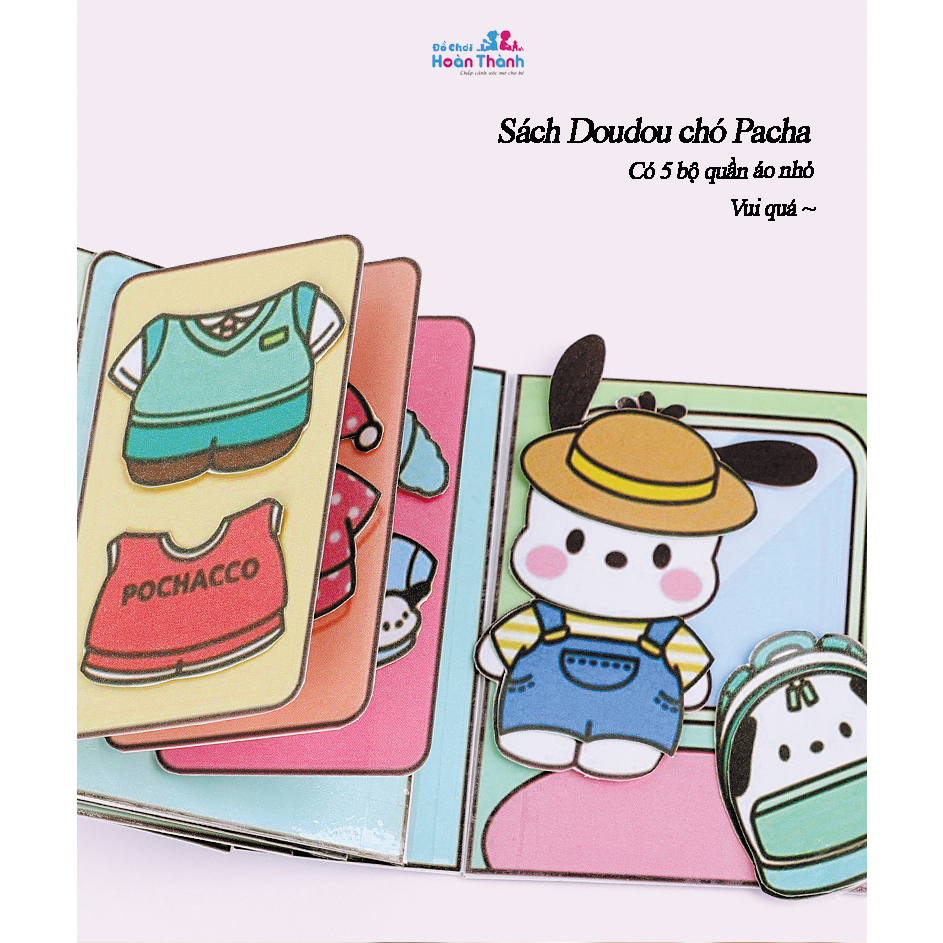 Đồ chơi cuốn sách yên tĩnh Sanrio Kuromi dành cho trẻ em bé trai bé gái, đồ chơi thủ công tự làm bằng tay không cần cắt