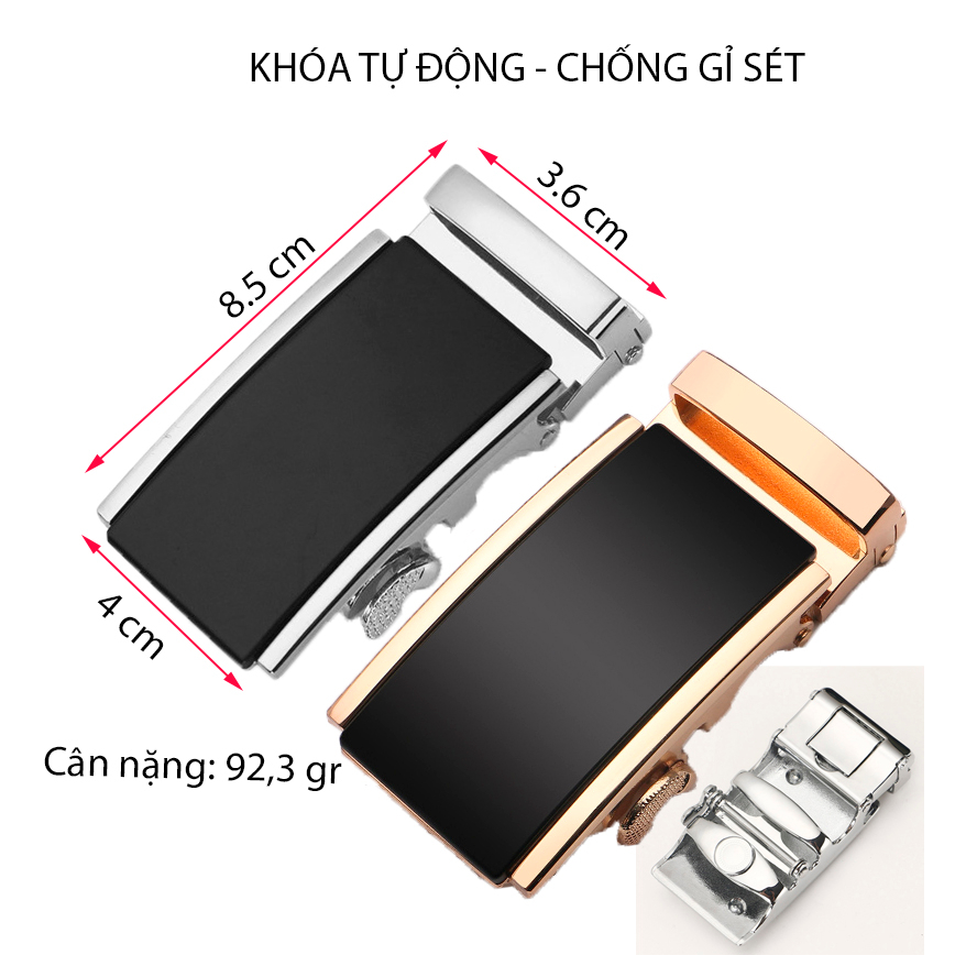 Thắt lưng nam, dây nịt nam da bò MENWIS S08 bản 3.5 cm, da bò nguyên tấm 01 lớp, khóa tự động chống gỉ sét, bảo hành 12