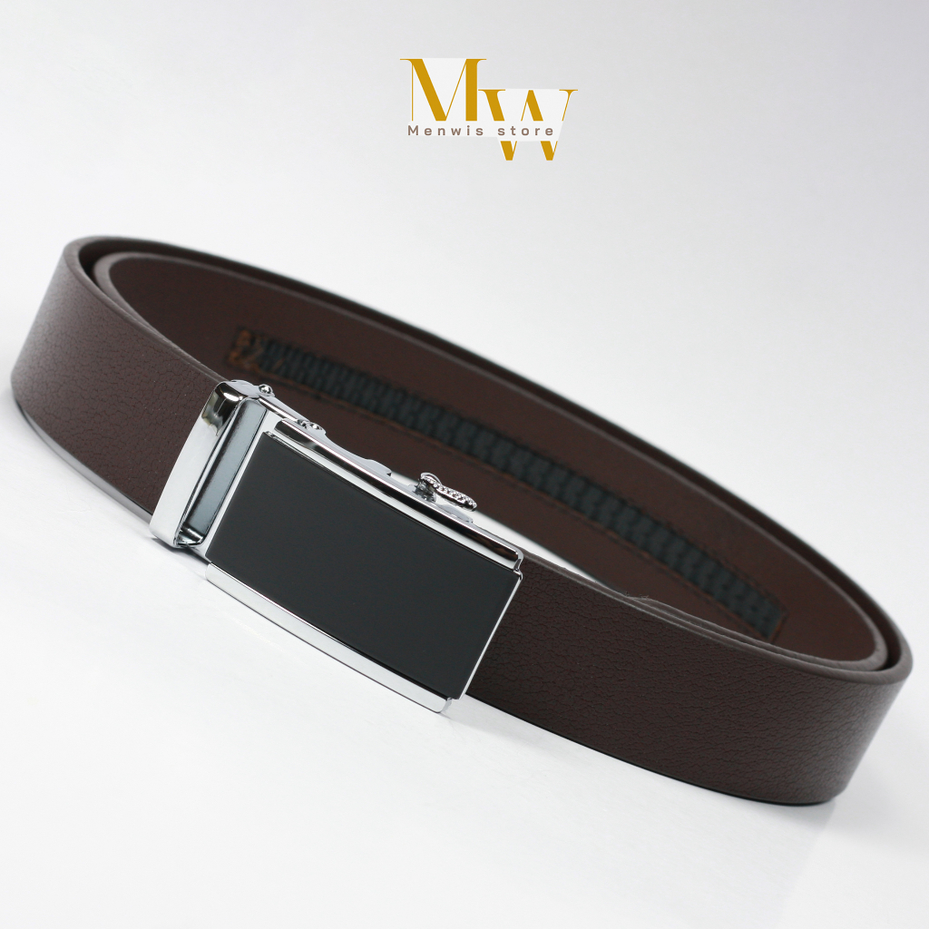 Thắt lưng nam, dây nịt nam da bò MENWIS S08 bản 3.5 cm, da bò nguyên tấm 01 lớp, khóa tự động chống gỉ sét, bảo hành 12