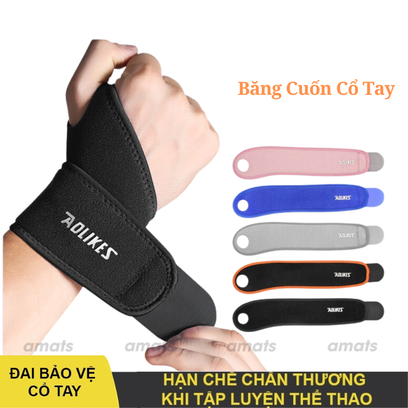 Băng cuốn bảo vệ cổ tay Aolike , Thể Dục Thể Thao , Nâng Tạ , Bóng Rổ , Tennis , Cầu Lông , Bóng Chuyền( 1Đôi)