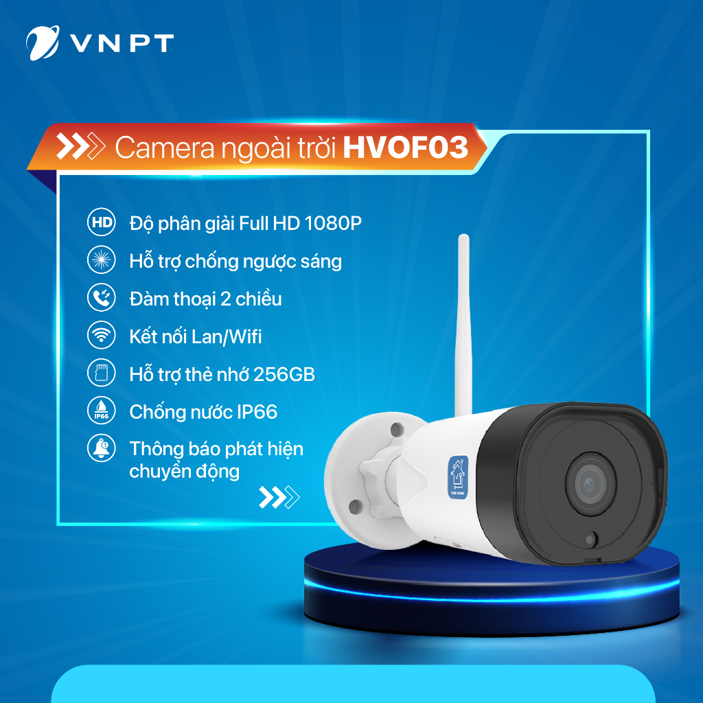 Camera ngoài trời Home Vision VNPT HVOF03 chuẩn chống nước tặng kèm thẻ nhớ hàng chính hãng